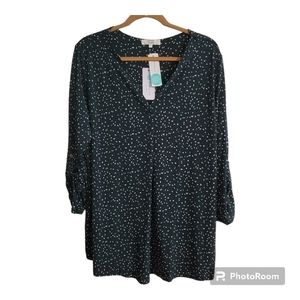 Beacon Patty Roll Tab Knit Top Dark Green from Stitch Fix 3X NWOT